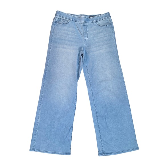 Pure Jill Denim - Pure Jill Denim Women Light Wash Wide Leg Pull On Jeans Size Medium M Blue